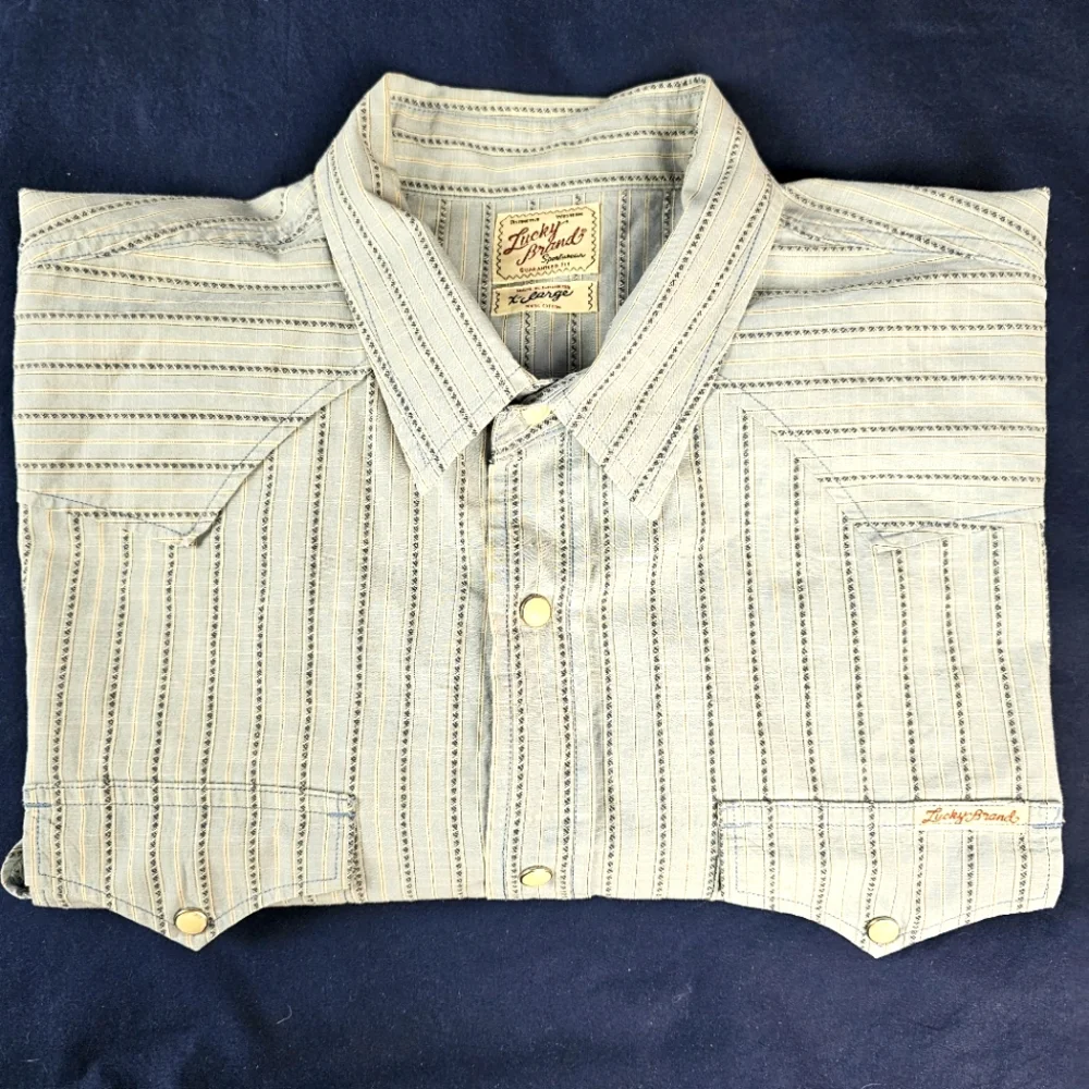 XL Lucky Brand Pearl Snap Shirt - Picture 2 of 5